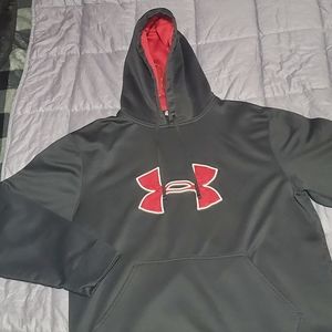UNDER ARMOUR Black and Red Mens Large Hoodie